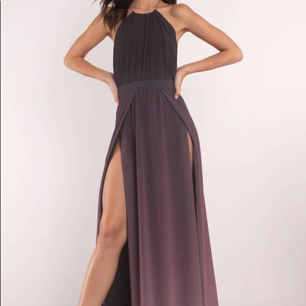 Tobi maxi dress ombré black/ purple halter A-line